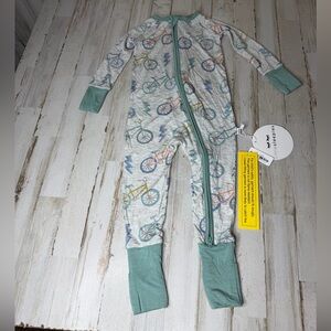 Little Sleepies Bicycle-Print One-Piece Footie